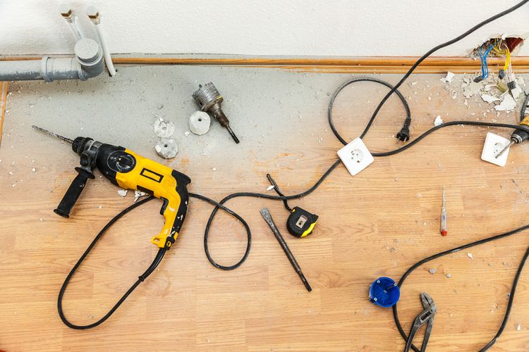 Elektroinstalační práce při předělávce kuchyně