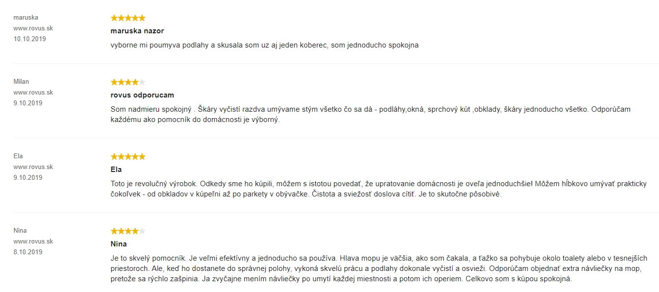 Recenze a zkušenosti s Nano Rovus parním čističem