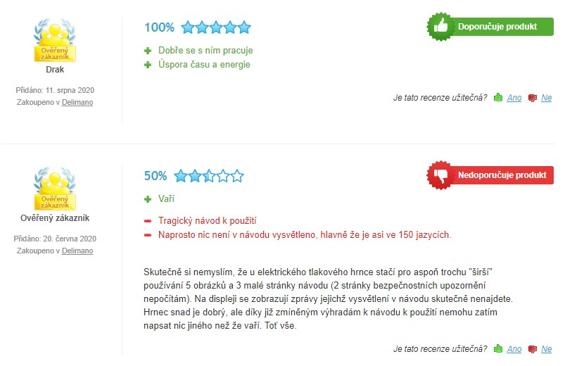 Recenze a zkušenosti s Elektrickým tlakovým hrncem Delimano Pro