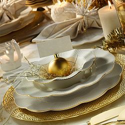 24dílná sada talířů z porcelánu Kutahya Waves