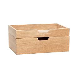 2dílný dřevěný úložný box Hübsch Ansgar