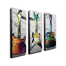 3dílný nástěnný obraz na plátně Guitars