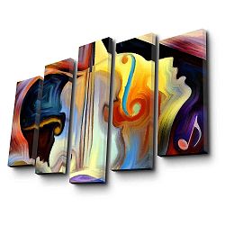 5dílný nástěnný obraz na plátně Psychadelic