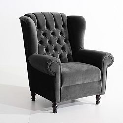 Antracitové křeslo Max Winzer Vary Velvet