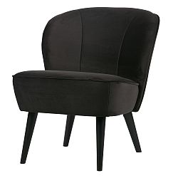 Antracitově šedé křeslo WOOOD Sara Velvet