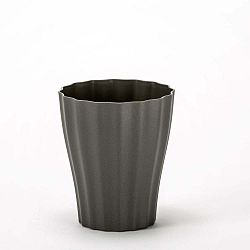Antracitově šedý květináč Plastia Ola, ø 13,4 cm