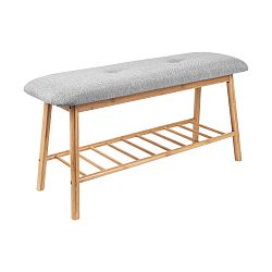 Bambusová lavice s šedým sedákem Leitmotiv Bench