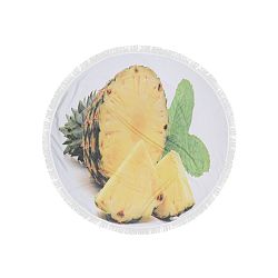 Barevná plážová osuška z bavlny Ananas, ⌀ 150 cm