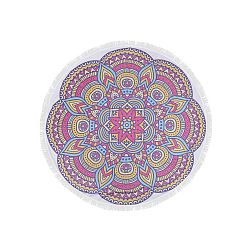 Barevná plážová osuška z bavlny Balian, ⌀ 150 cm