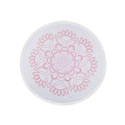 Barevná plážová osuška z bavlny Flower, ⌀ 150 cm