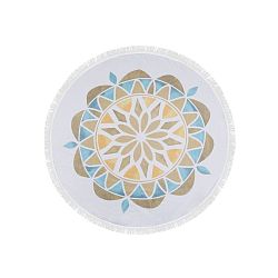 Barevná plážová osuška z bavlny Lotus, ⌀ 150 cm