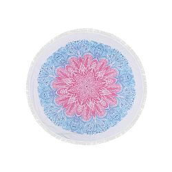 Barevná plážová osuška z bavlny Sri Lanka, ⌀ 150 cm