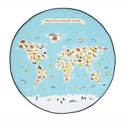 Bavlněná předložka Tanuki Worldmap, ⌀ 90 cm