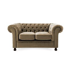 Béžová dvoumístná pohovka Vivonita Chesterfield