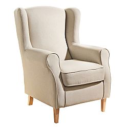 Béžové křeslo ušák Max Winzer Lorris Beige