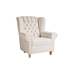 Béžové křeslo ušák Max Winzer Vary Leather Beige