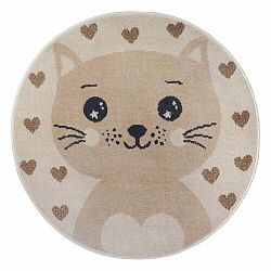 Béžový dětský koberec ø 100 cm Cat – Hanse Home