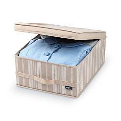 Béžový úložný box Domopak Stripes, délka 45 cm