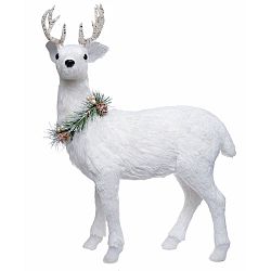 Bílá dekorace Ewax Ciervo, výška 45 cm