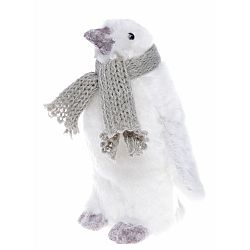 Bílá dekorace Ewax Pinguino, výška 15 cm
