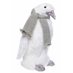 Bílá dekorace Ewax Pinguino, výška 27 cm