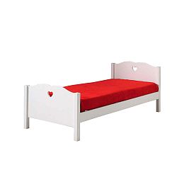 Bílá dětská postel Vipack Amori Heart, 90 x 200 cm
