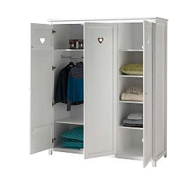 Bílá dětská šatní skříň Vipack Amori, výška 190 cm