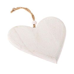 Bílá dřevěná závěsná dekorace Dakls So Cute Heart