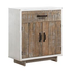 Bílá dvoudveřová komoda se zásuvkou Geese Rustic
