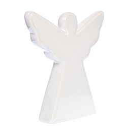 Bílá keramická dekorace Ewax Angel, délka 19 cm