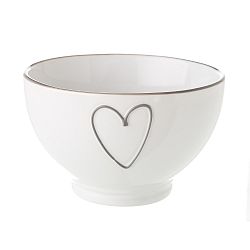 Bílá keramická miska Unimasa Heart, 580 ml