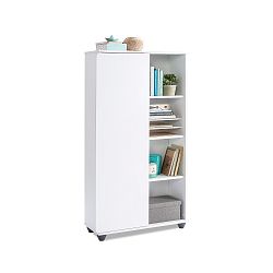 Bílá knihovna White Bookcase With Storage