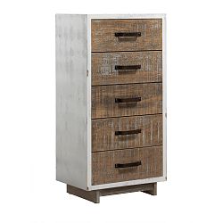 Bílá komoda s 5 zásuvkami Geese Rustic Deux