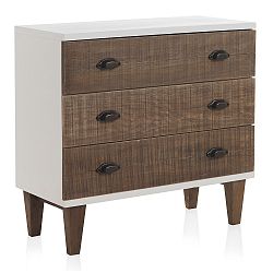 Bílá komoda se 3 zásuvkami Geese Rustic