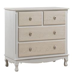 Bílá komoda se 4 zásuvkami Geese Shabby