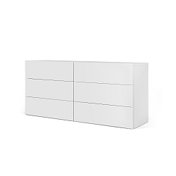 Bílá komoda se 6 zásuvkami TemaHome Aurora