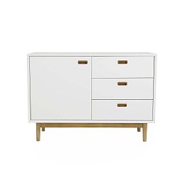 Bílá komoda Tenzo Svea, délka 114 cm