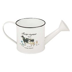 Bílá kovová konev Kash Cow, výška 11 cm