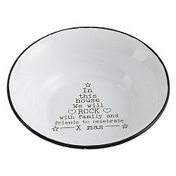 Bílá kovová miska J-Line Xmass, ⌀ 18 cm