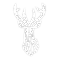 Bílá nástěnná dekorace Deer, 39 x 65 cm