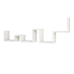 Bílá nástěnná police Ladder, šířka 154,6 cm