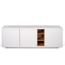 Bílá nízká komoda TemaHome Niche Oak