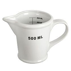 Bílá porcelánová odměrka Orion Pilar, 500 ml