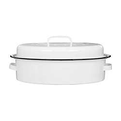 Bílá smaltová mísa na zapékání Premier Housewares