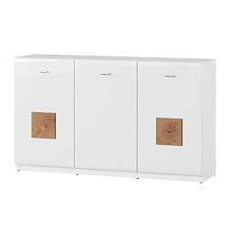Bílá třídveřová komoda Szynaka Meble Wood