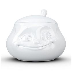 Bílá usměvavá cukřenka z porcelánu 58products