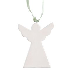 Bílá zavěsná keramická dekorace Ewax Angel