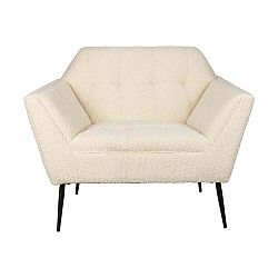 Bílé křeslo z textilie bouclé Kate – Dutchbone