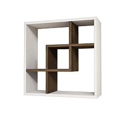 Bílo-hnědá nástěnná police Bellini White Walnut