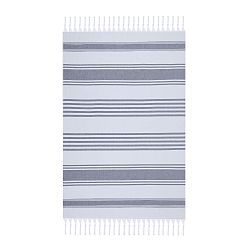 Bílo-modrá plážová osuška Fouta, 170 x 100 cm